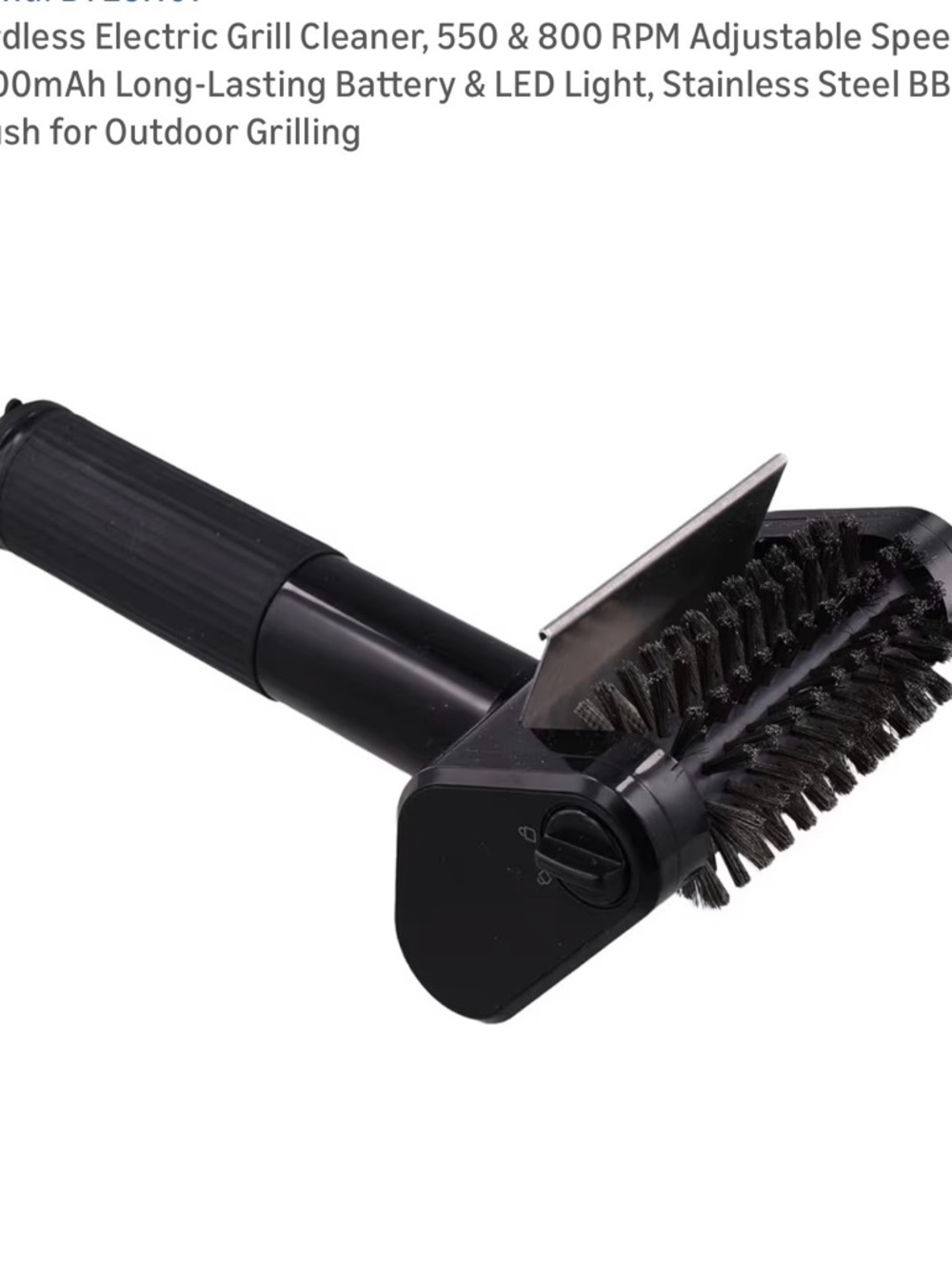 Electric Cordless Grill Brush - Black